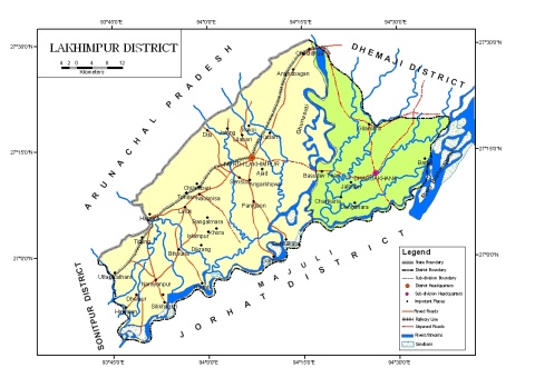 Map of Lakhimpur District